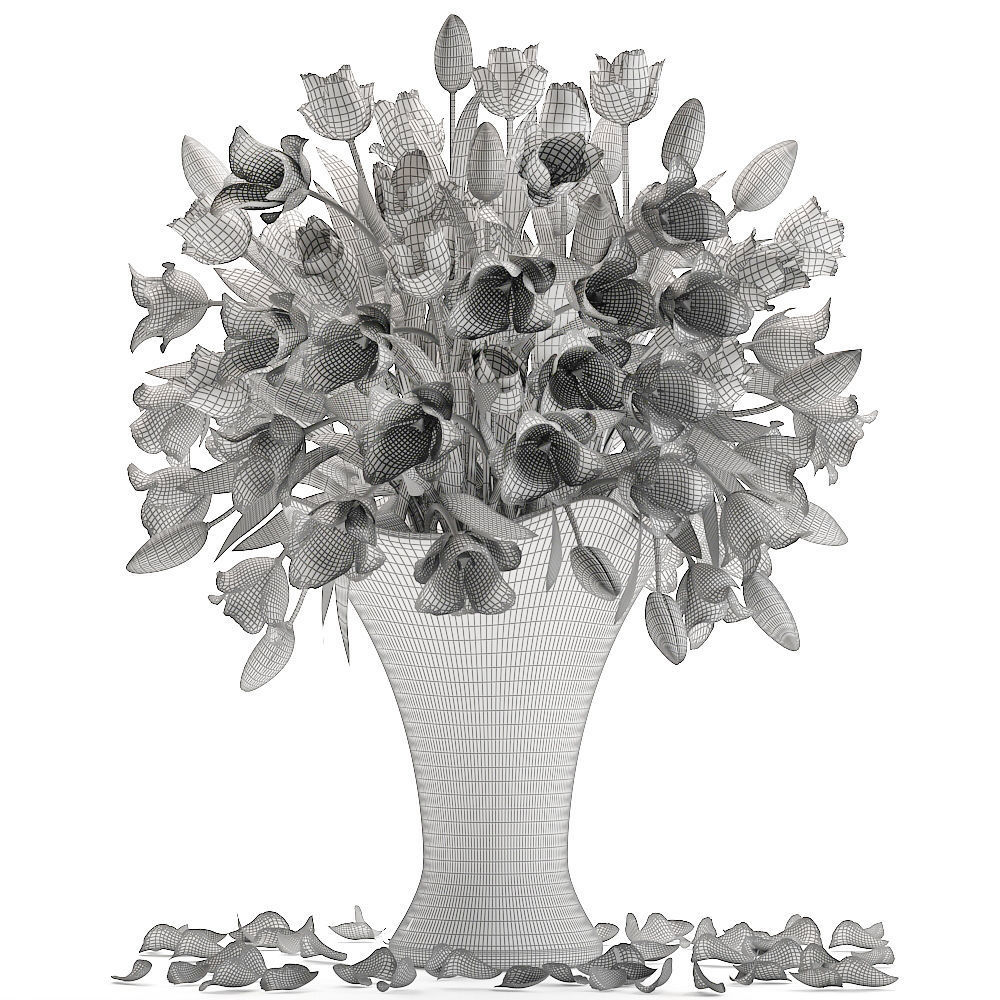 Bouquet of tulips  3D model_7