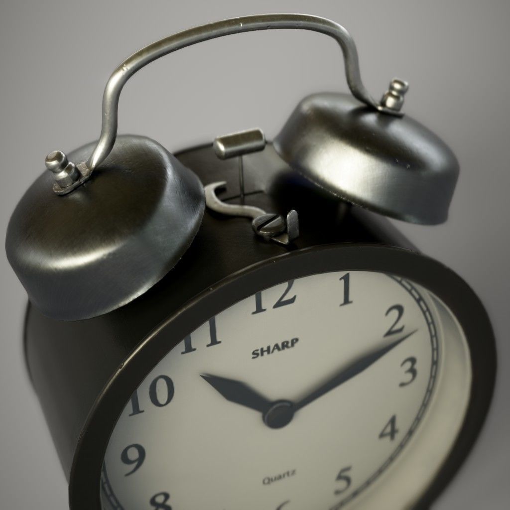 Alarm Clock Low-poly 3D model_4