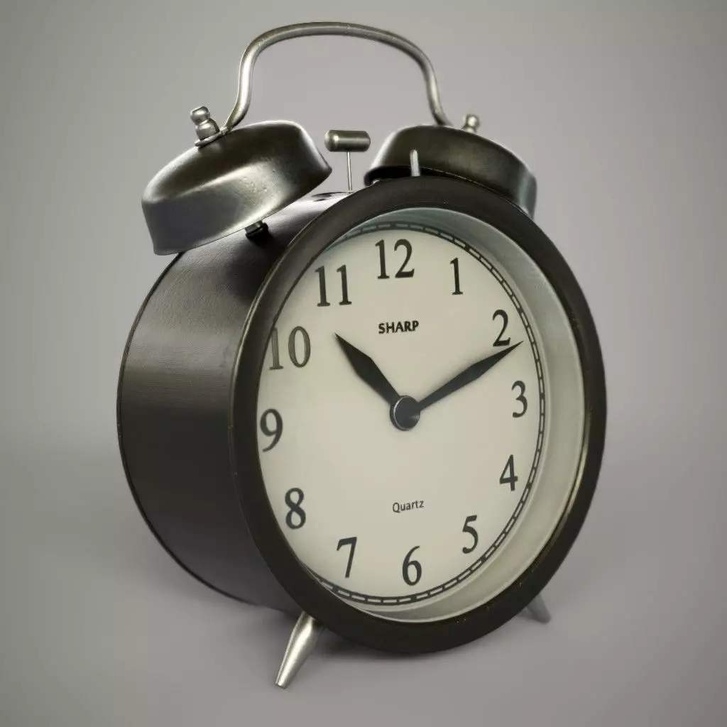 Alarm Clock Low-poly 3D model_0