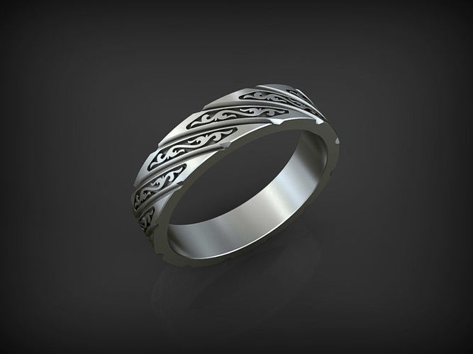 Rope Ring with ornament 2 3D print model