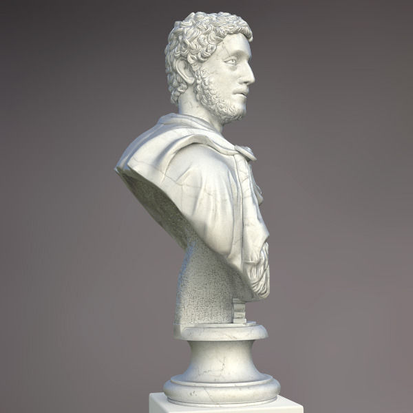 Bust of Commodus Emperor 3D model_2