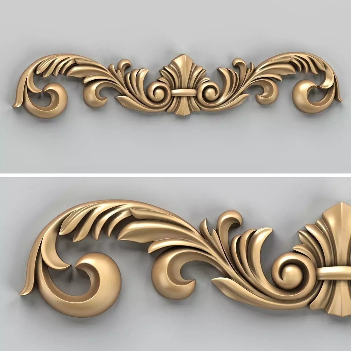 Carved decor horizontal 024 3D model