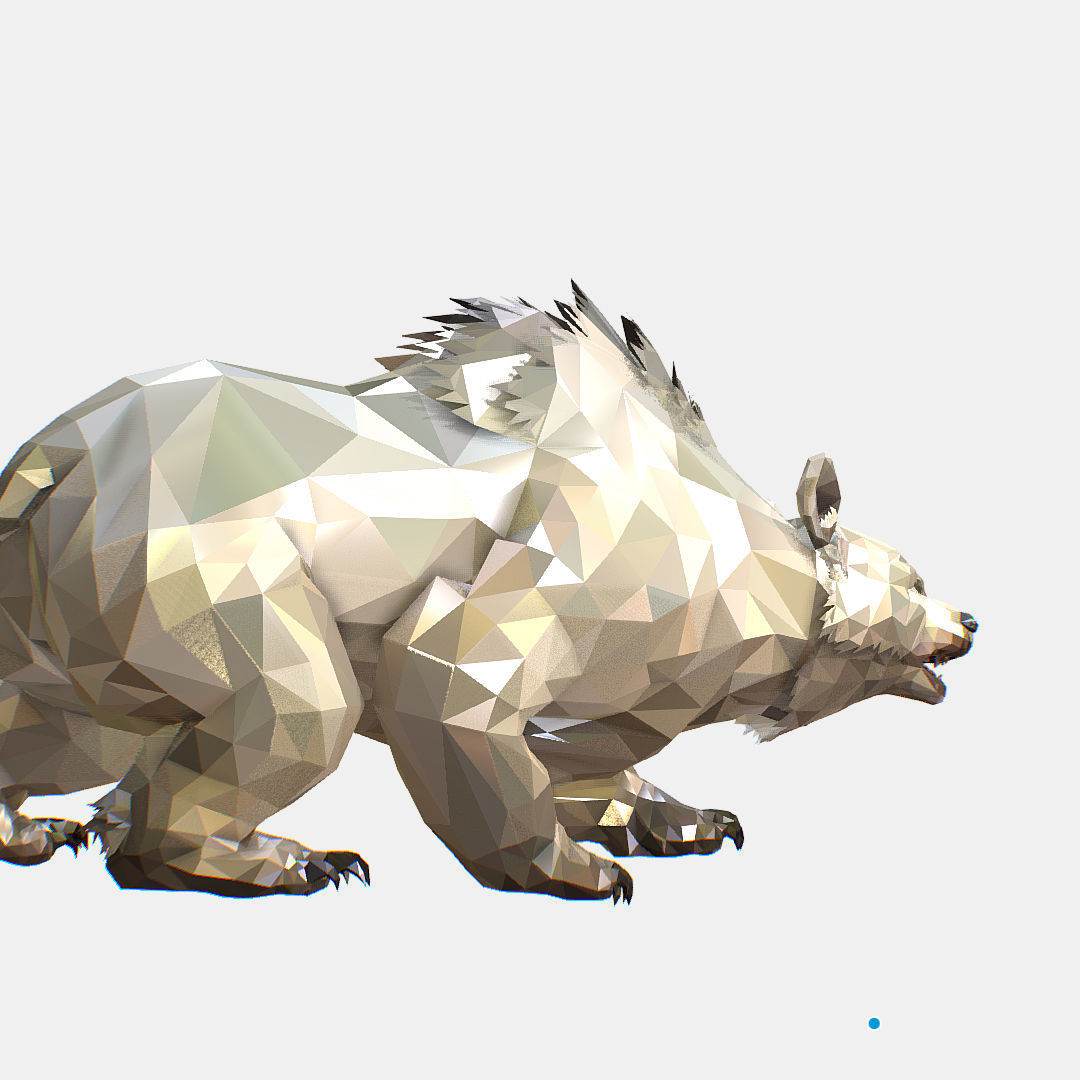 Animated Low Poly Art Arctic animal White Bear Low-poly 3D model_28