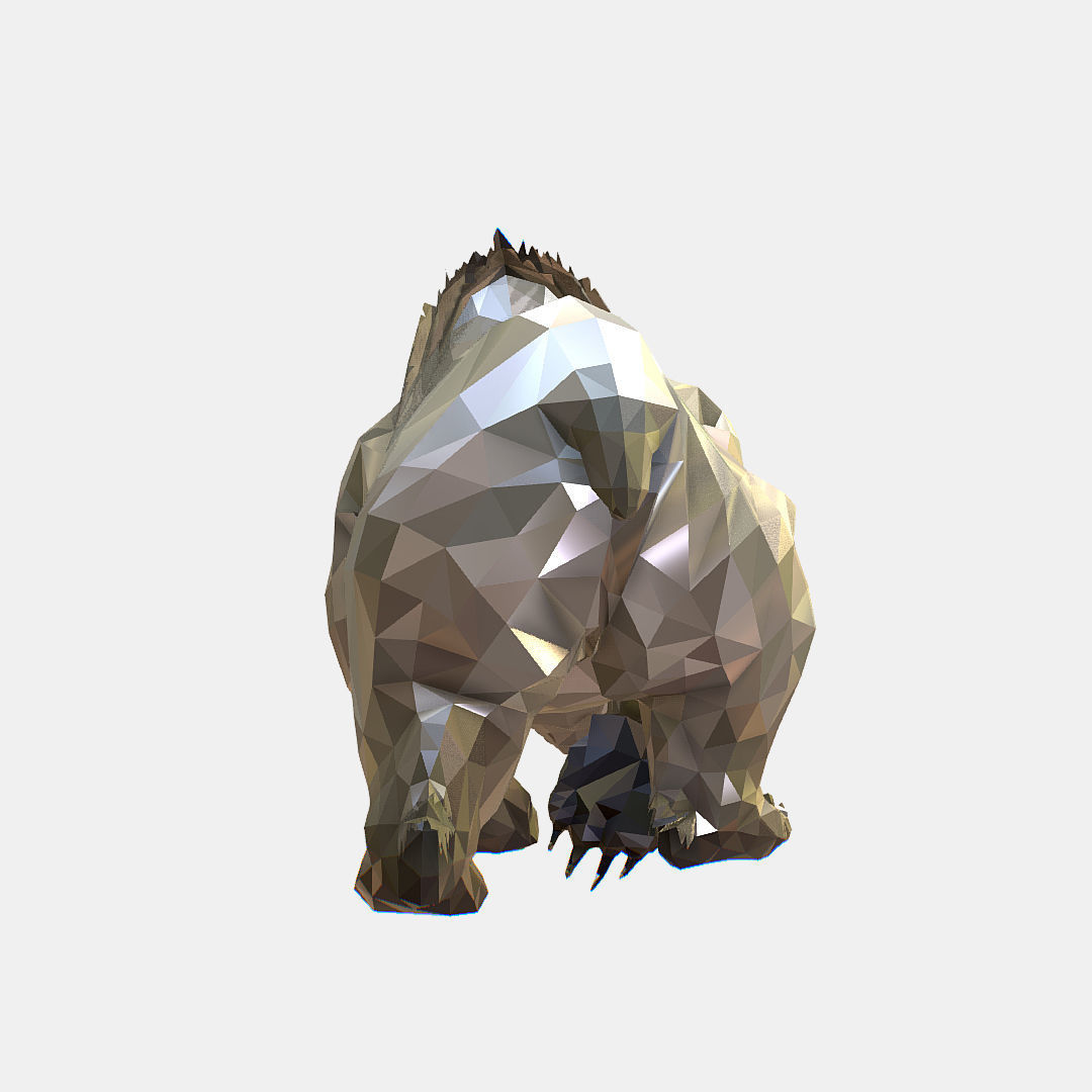 Animated Low Poly Art Arctic animal White Bear Low-poly 3D model_33