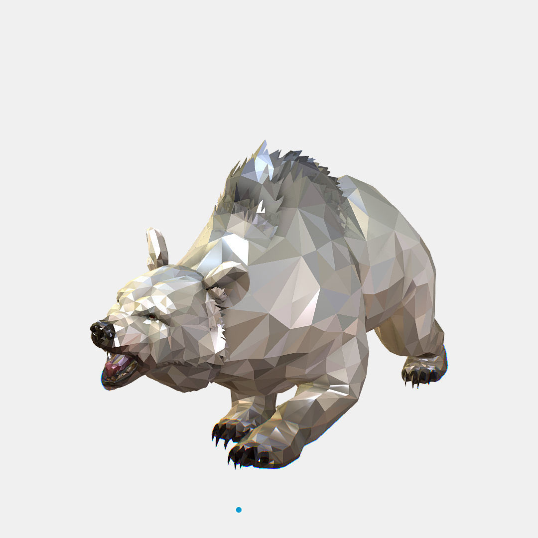 Animated Low Poly Art Arctic animal White Bear Low-poly 3D model_30