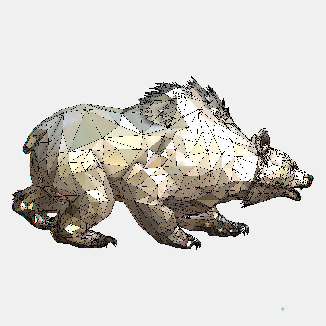 Animated Low Poly Art Arctic animal White Bear Low-poly 3D model_57