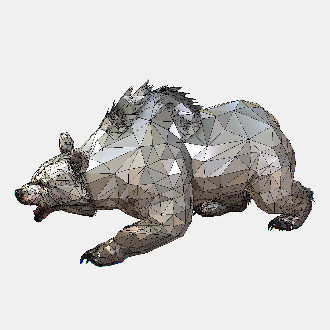 Animated Low Poly Art Arctic animal White Bear Low-poly 3D model_62