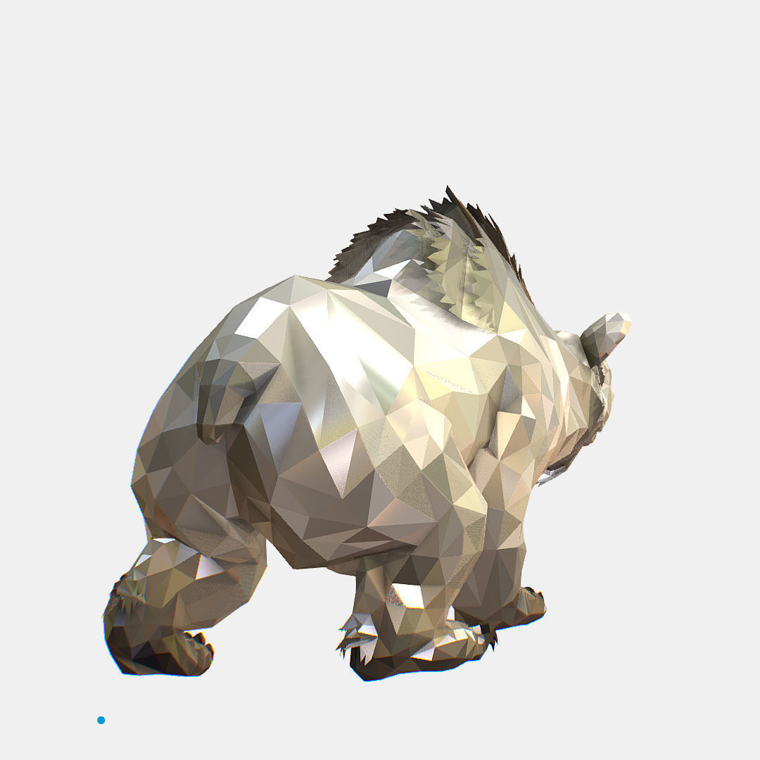 Animated Low Poly Art Arctic animal White Bear Low-poly 3D model_26