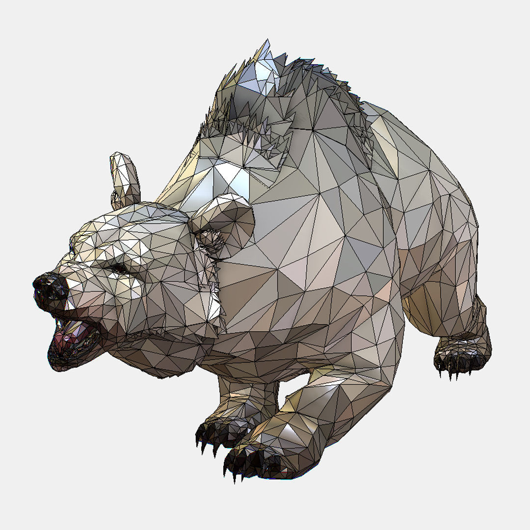 Animated Low Poly Art Arctic animal White Bear Low-poly 3D model_54