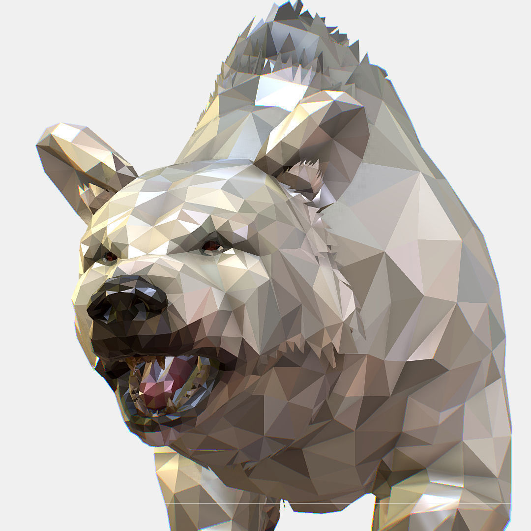 Animated Low Poly Art Arctic animal White Bear Low-poly 3D model_22