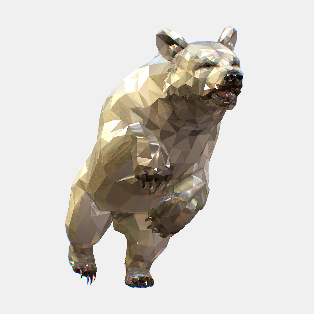 Animated Low Poly Art Arctic animal White Bear Low-poly 3D model_5