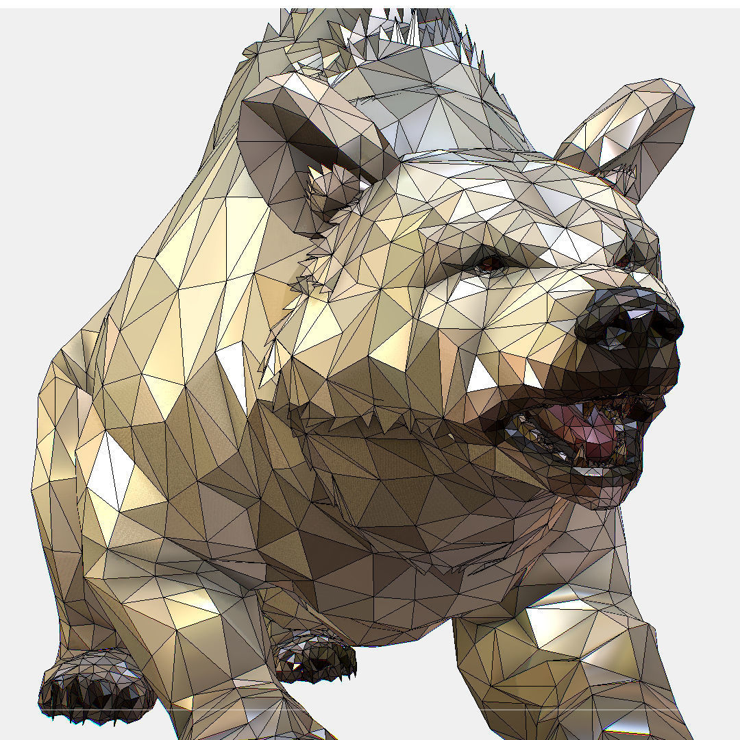 Animated Low Poly Art Arctic animal White Bear Low-poly 3D model_65