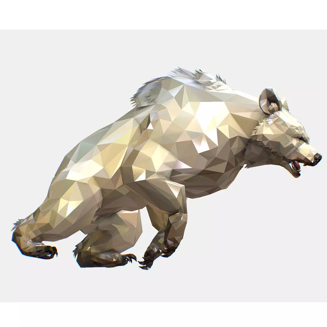Animated Low Poly Art Arctic animal White Bear Low-poly 3D model_0