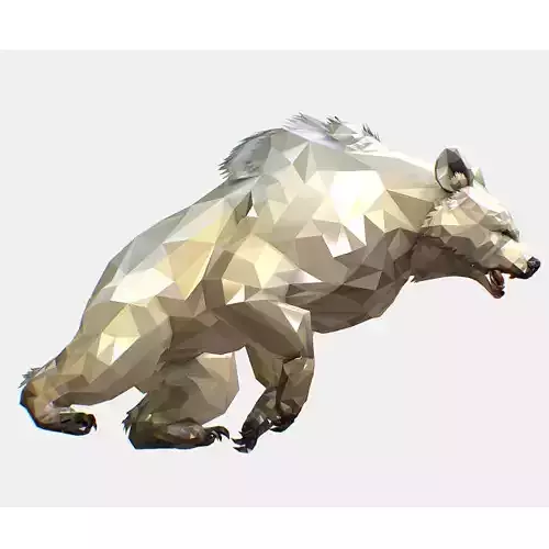 Animated Low Poly Art Arctic animal White Bear Low-poly 3D model