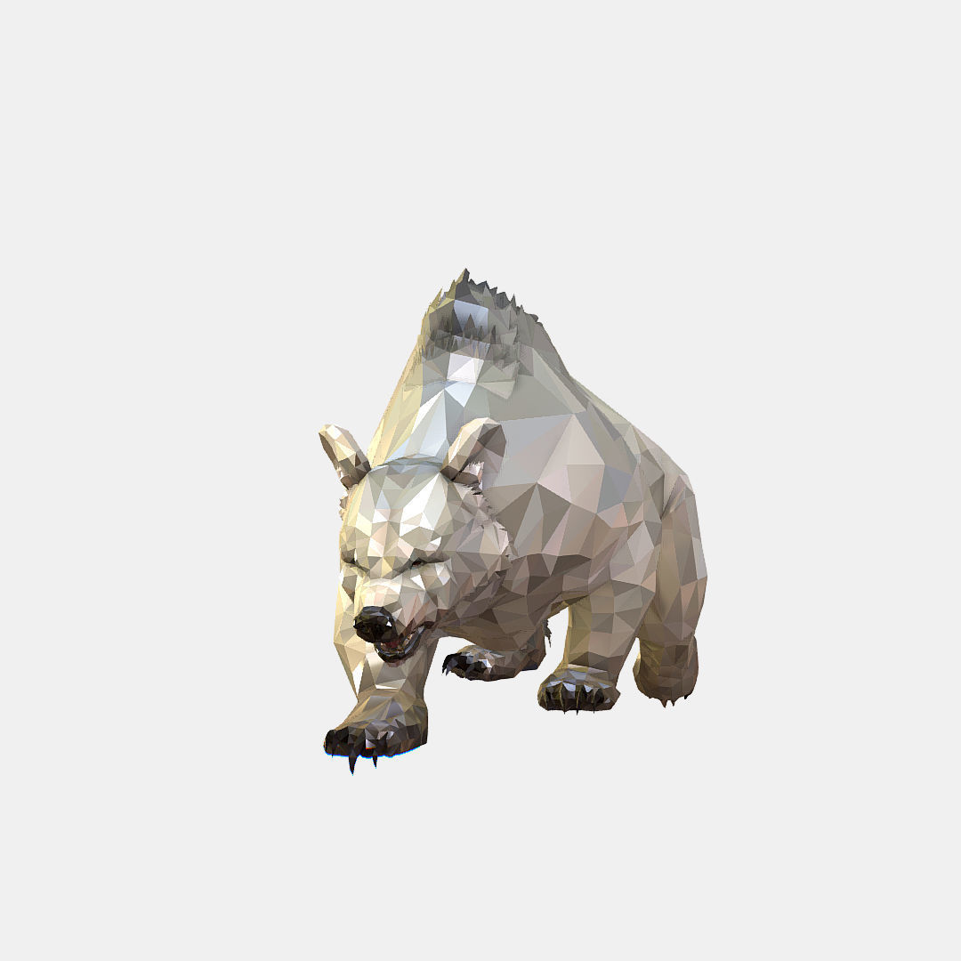 Animated Low Poly Art Arctic animal White Bear Low-poly 3D model_40