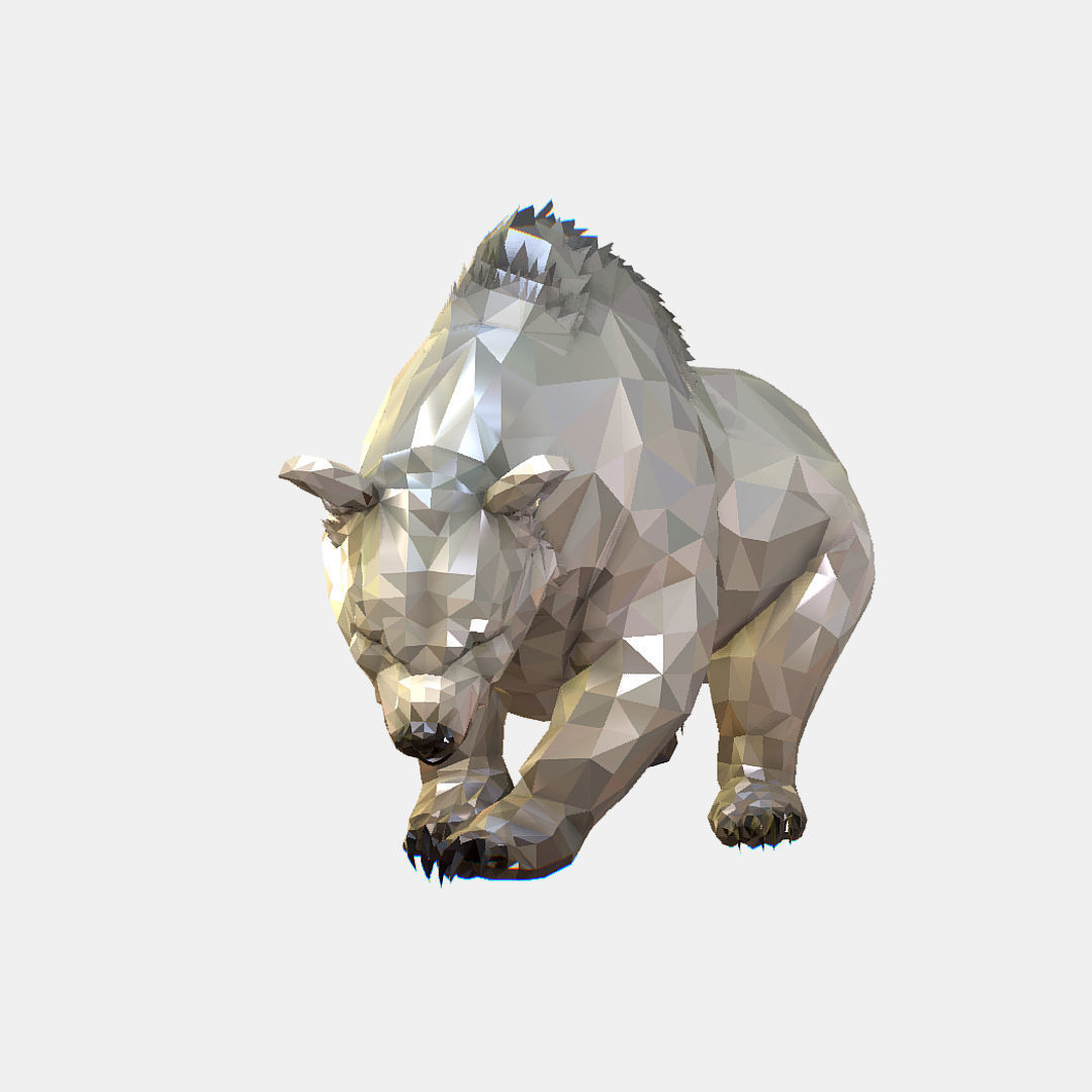 Animated Low Poly Art Arctic animal White Bear Low-poly 3D model_14