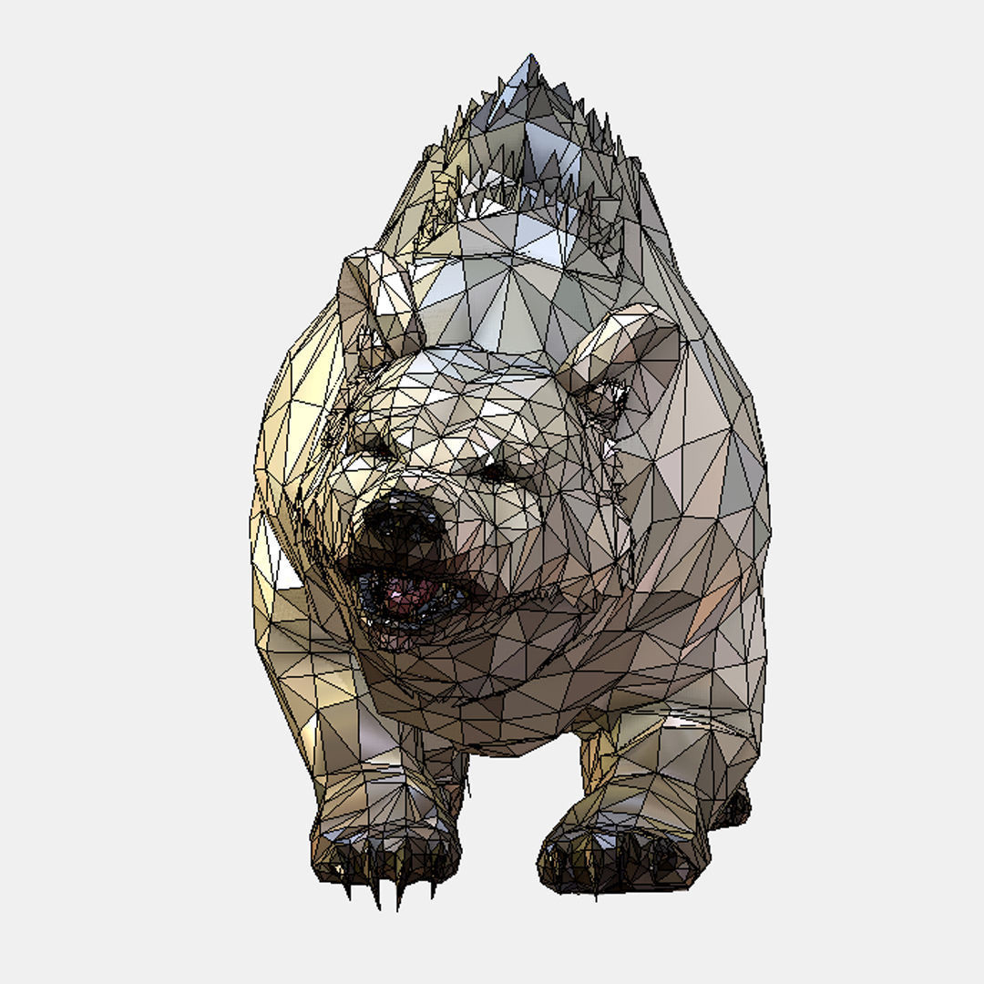 Animated Low Poly Art Arctic animal White Bear Low-poly 3D model_64
