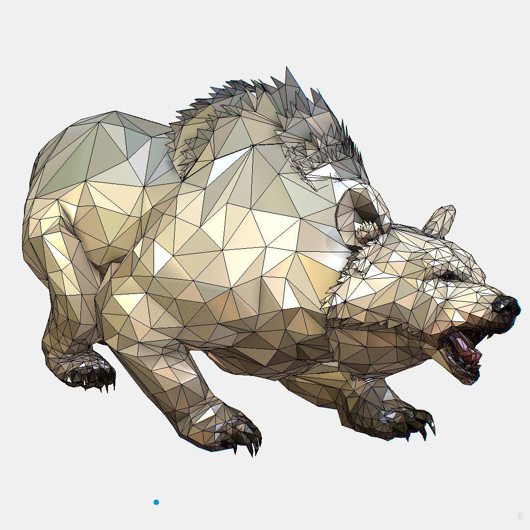 Animated Low Poly Art Arctic animal White Bear Low-poly 3D model_53