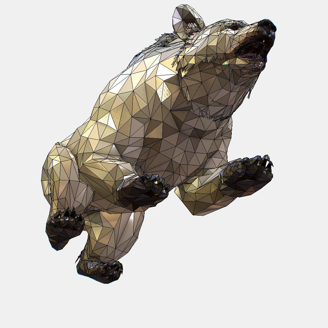 Animated Low Poly Art Arctic animal White Bear Low-poly 3D model_59