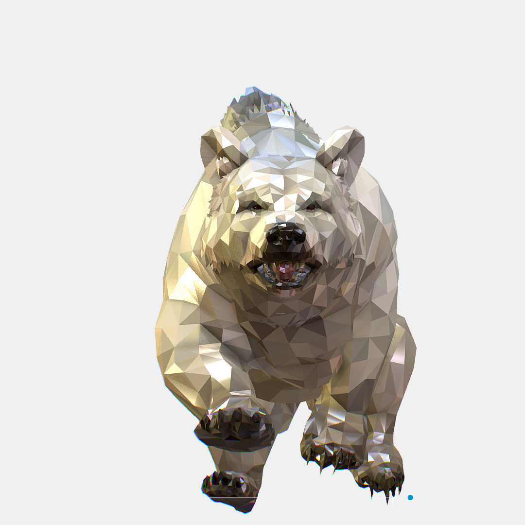 Animated Low Poly Art Arctic animal White Bear Low-poly 3D model_46