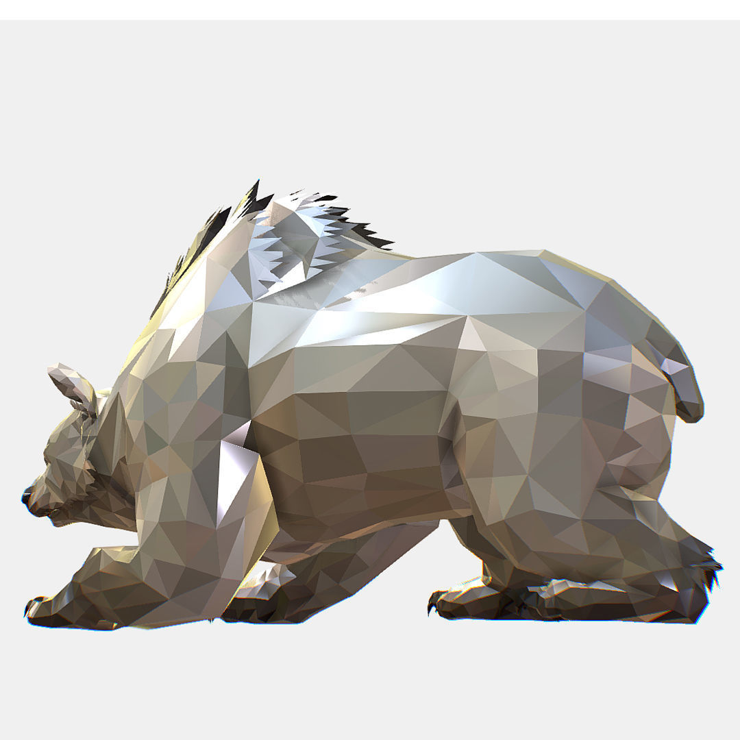 Animated Low Poly Art Arctic animal White Bear Low-poly 3D model_13