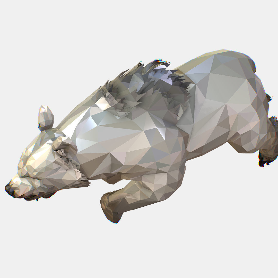 Animated Low Poly Art Arctic animal White Bear Low-poly 3D model_8