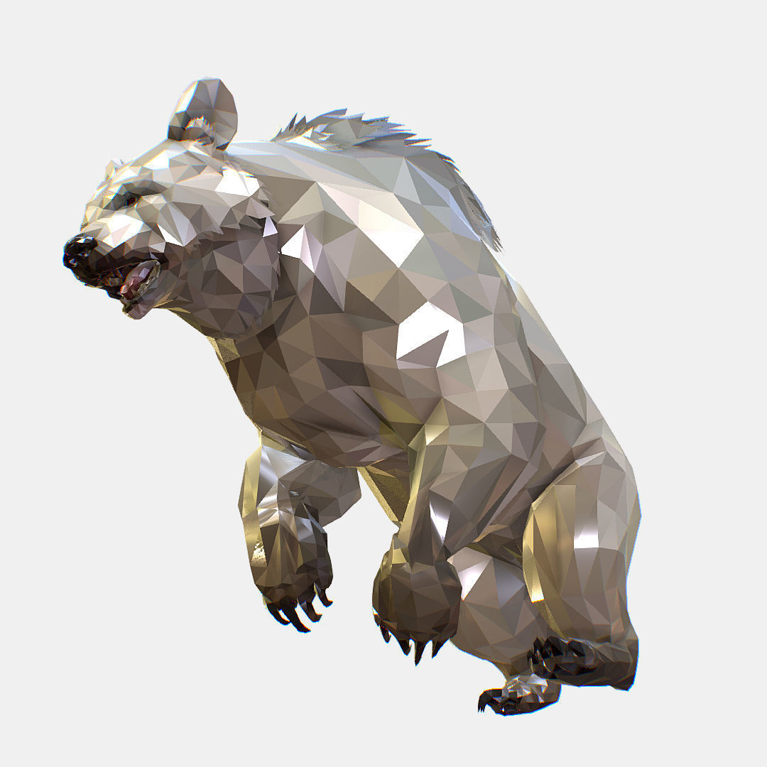 Animated Low Poly Art Arctic animal White Bear Low-poly 3D model_4