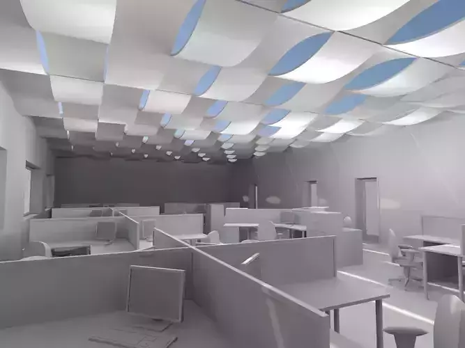 archicad wave ceiling object Low-poly 3D model