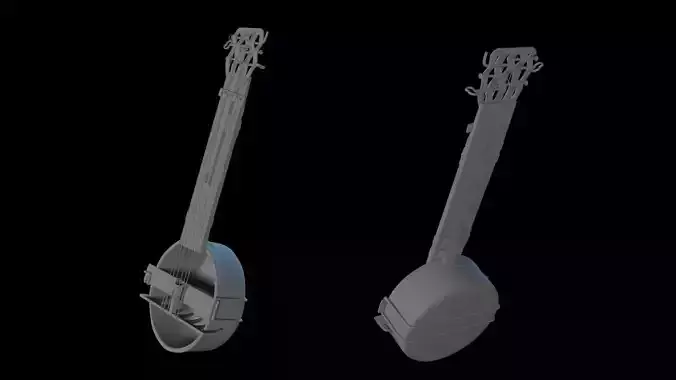 Cartoon Cheap Banjo Low-poly 3D model
