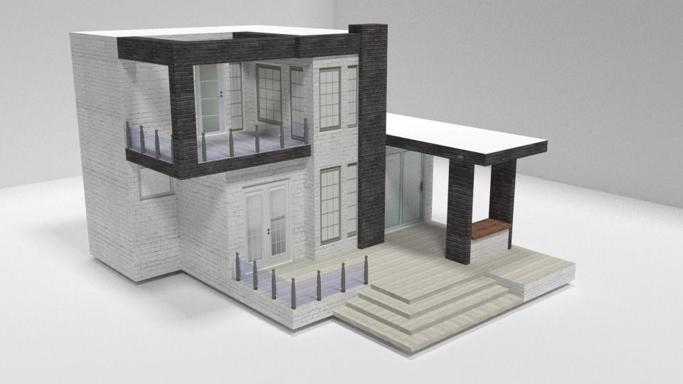 Excellent home Low-poly 3D model_3