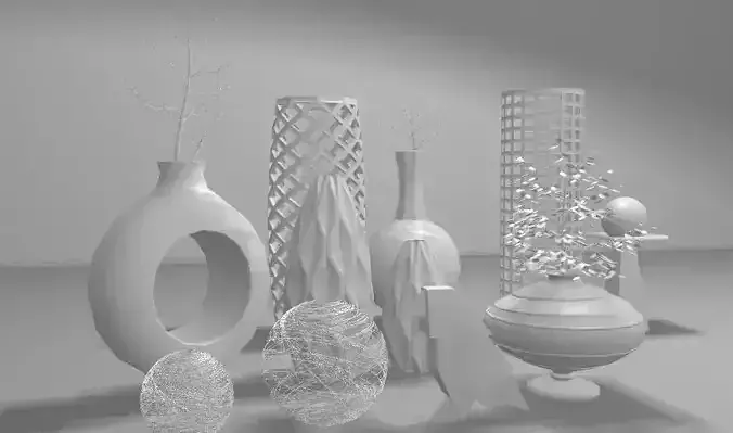 Vases Set and pots Free 3D print model
