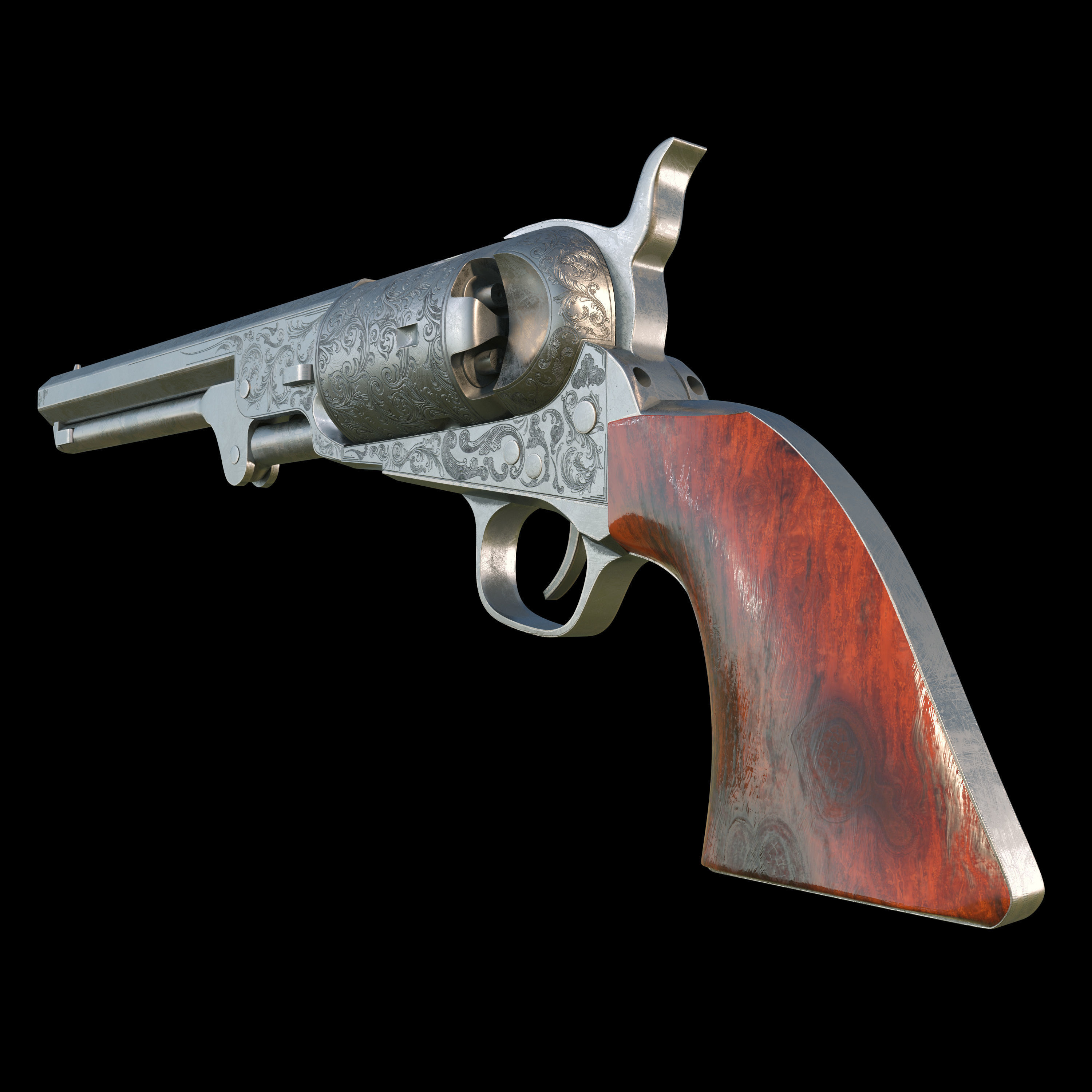 decorative set Western Low-poly 3D model_2