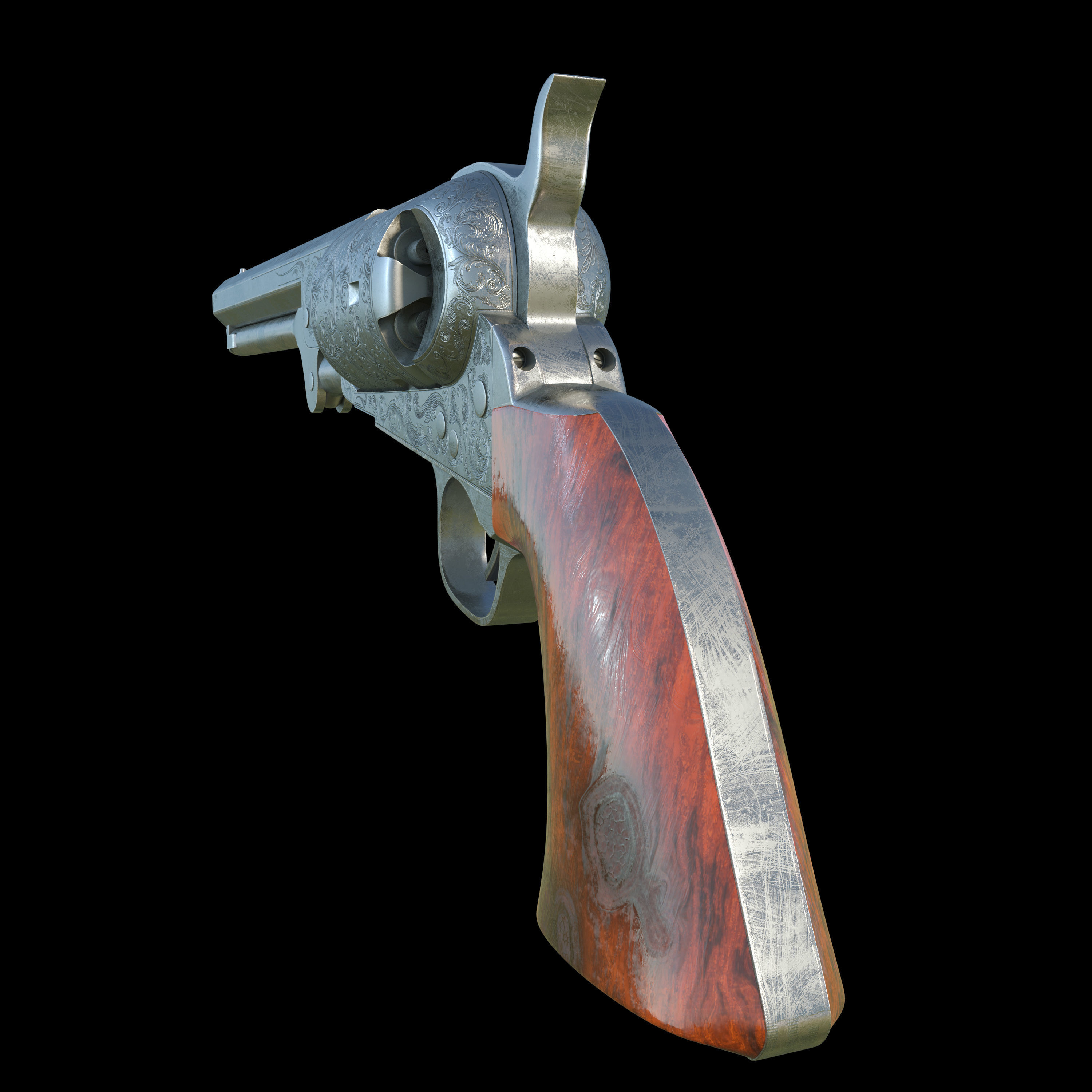 decorative set Western Low-poly 3D model_4