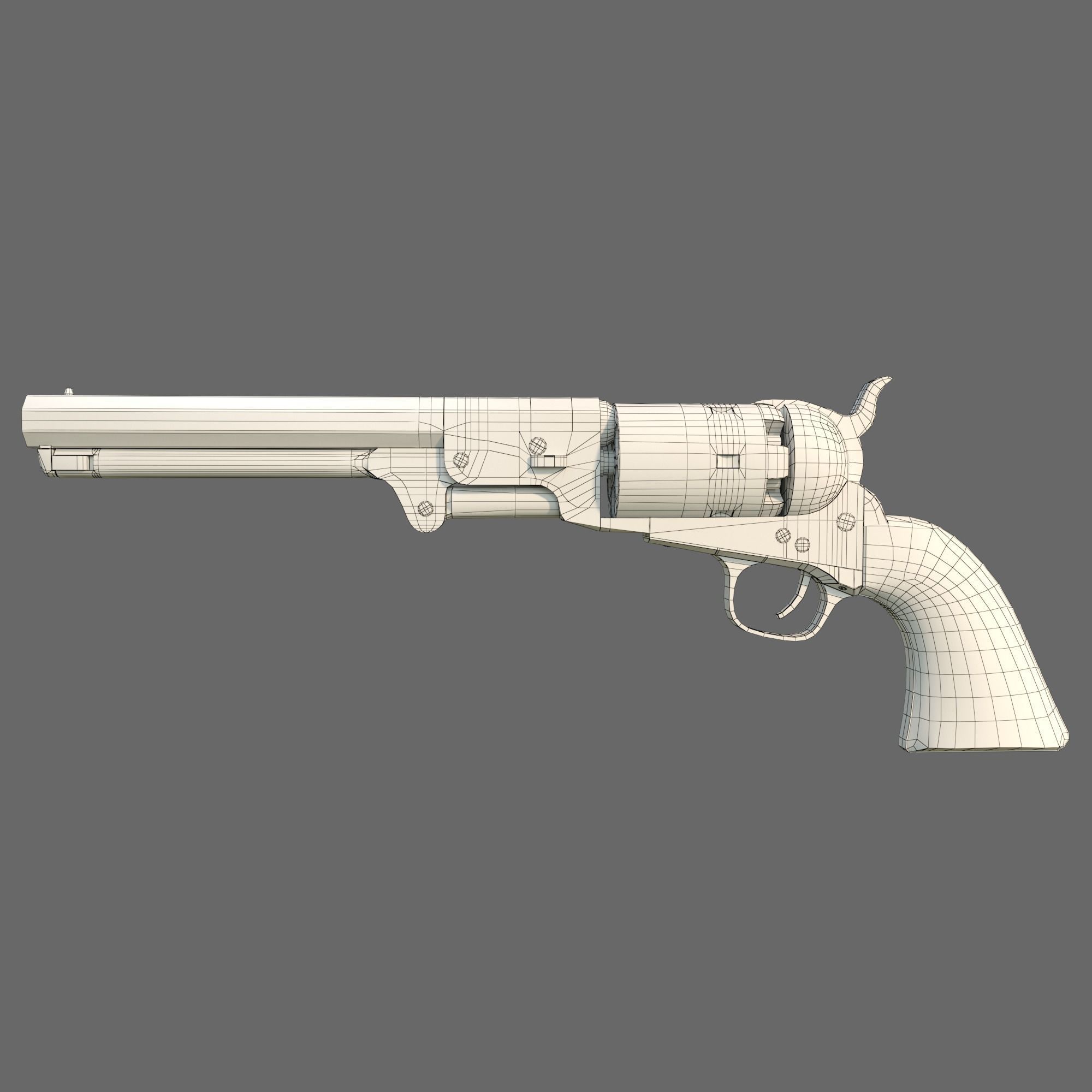 decorative set Western Low-poly 3D model_8