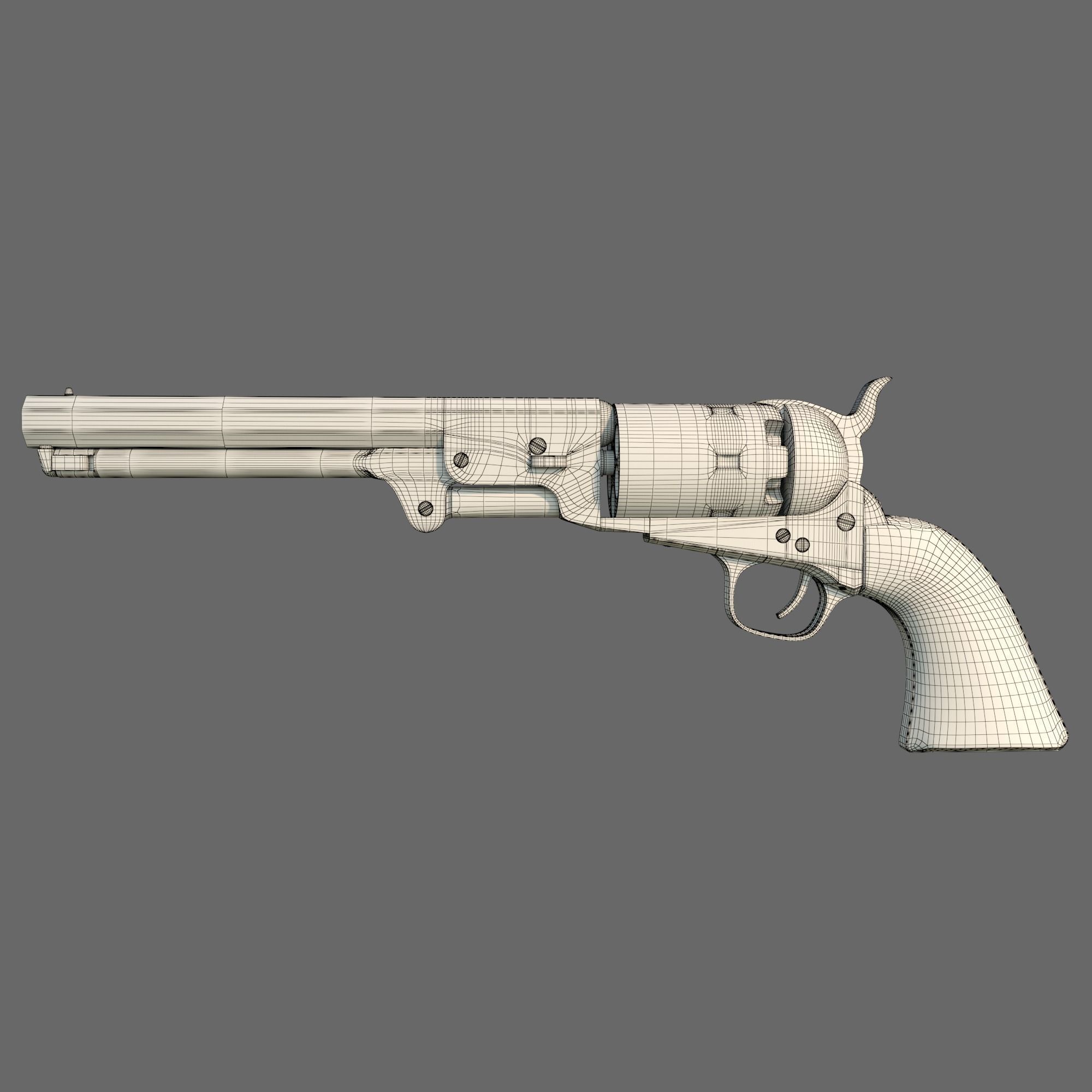 decorative set Western Low-poly 3D model_10