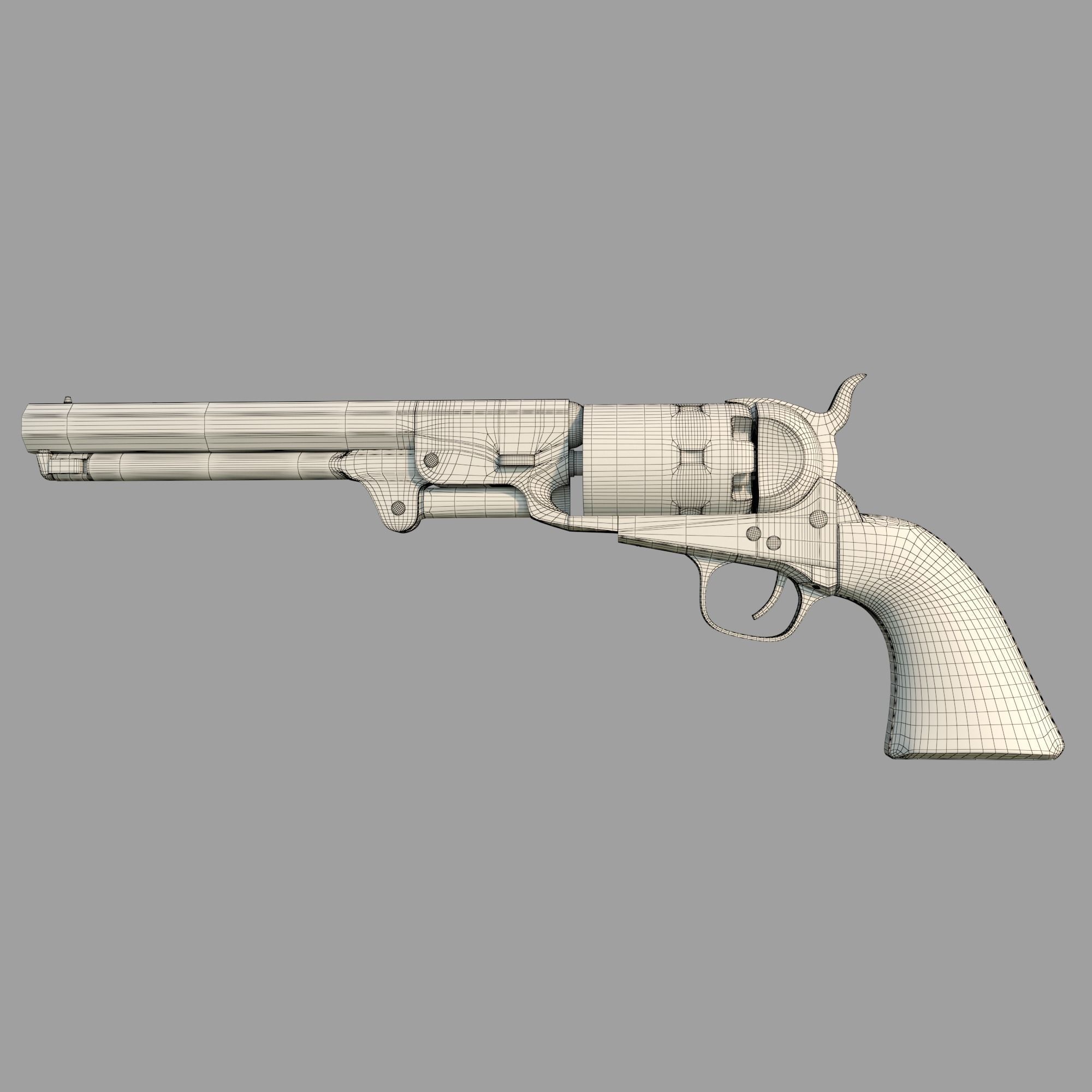 decorative set Western Low-poly 3D model_9