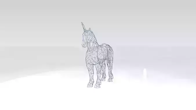 Unicorn Wireframe 3D model