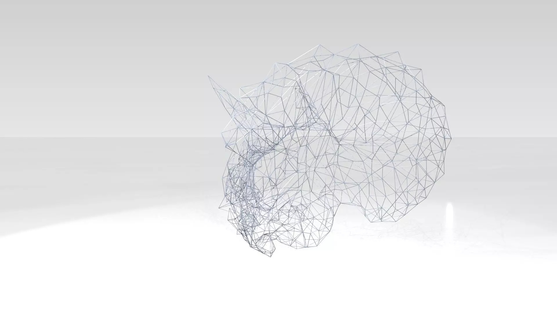 Triceratops Skull Wireframe 3D model_4