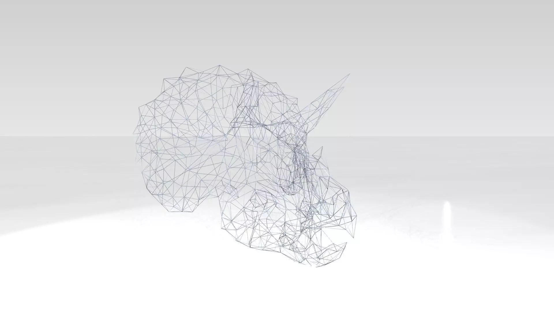 Triceratops Skull Wireframe 3D model_1
