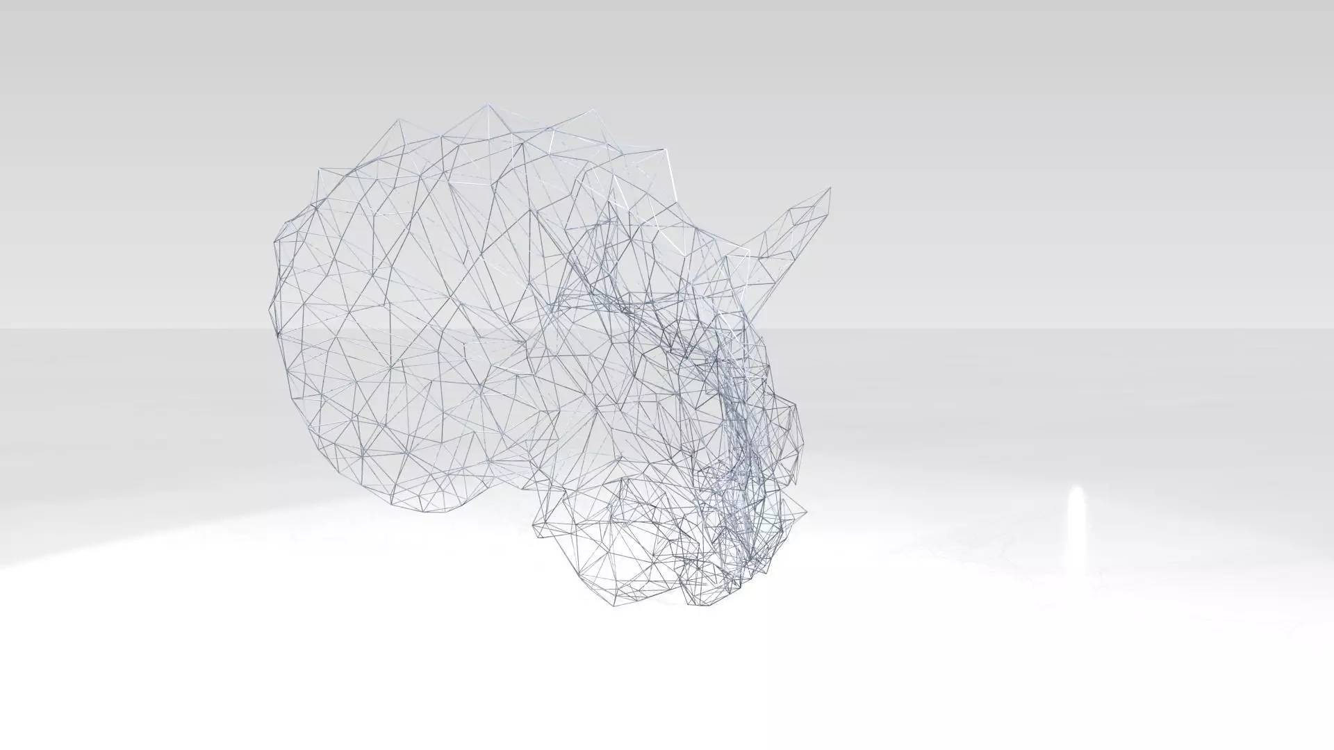 Triceratops Skull Wireframe 3D model_3