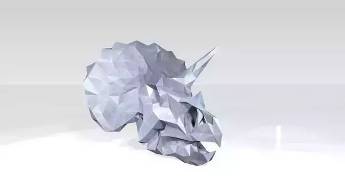Triceratops Skull Low Poligonal