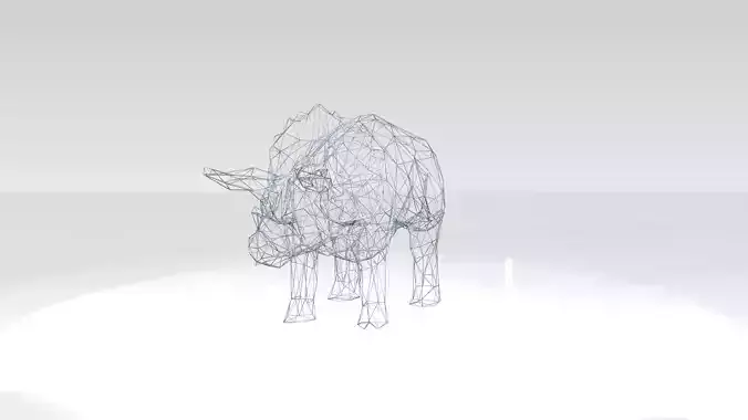 Triceratops Wireframe 3D model