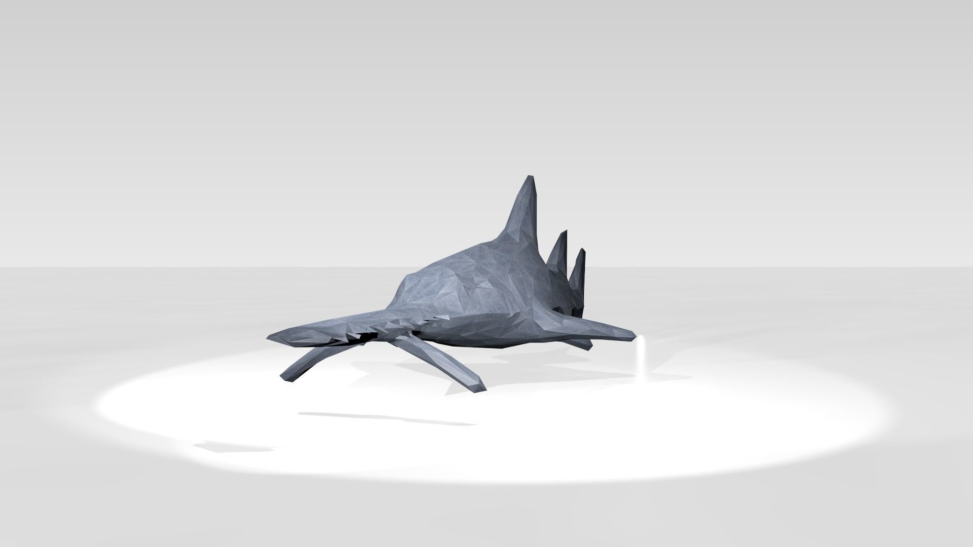 Sawshark Low Poligonal 3D model_1