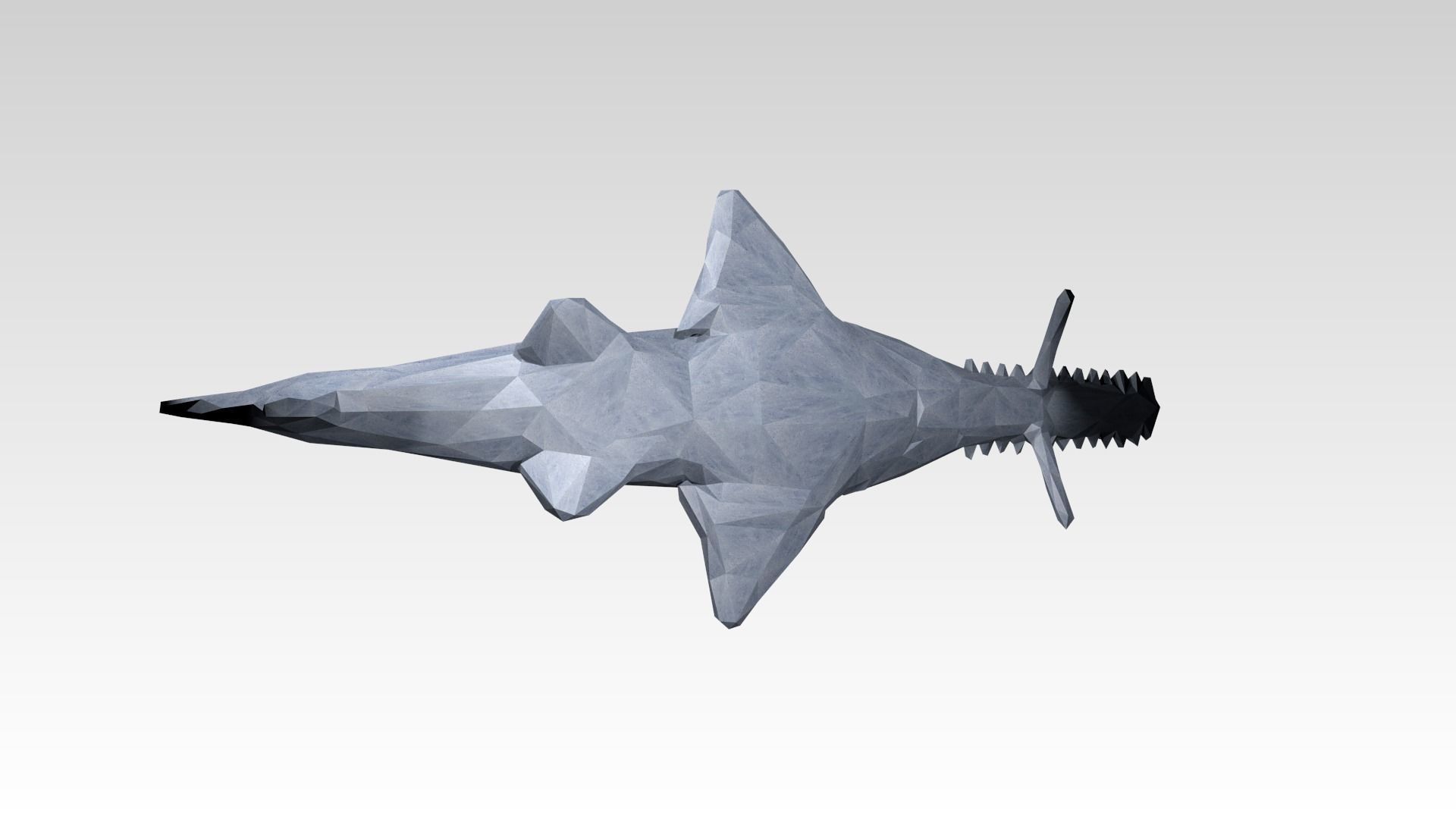 Sawshark Low Poligonal 3D model_6