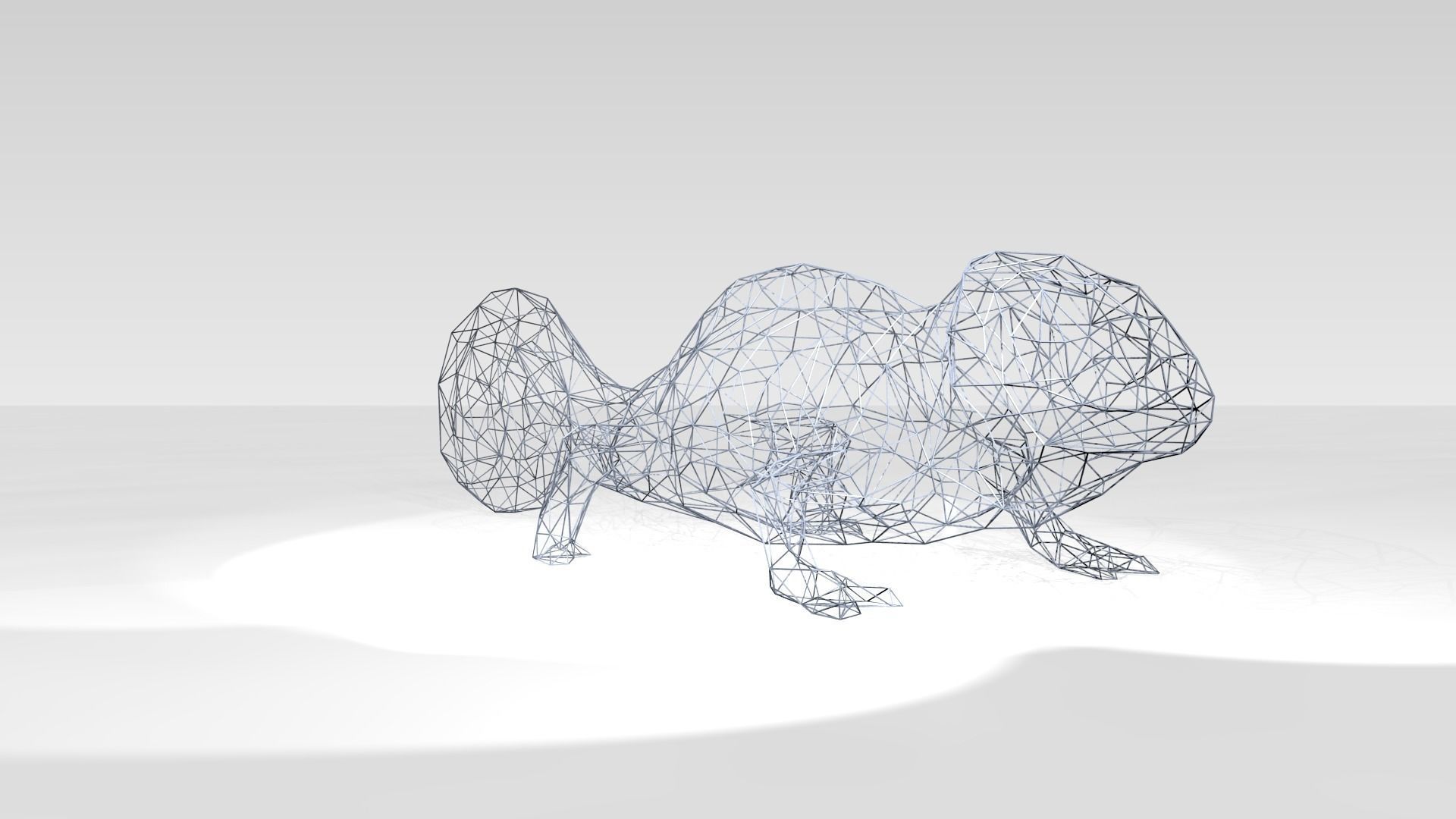Chameleon Wireframe 3D model_1