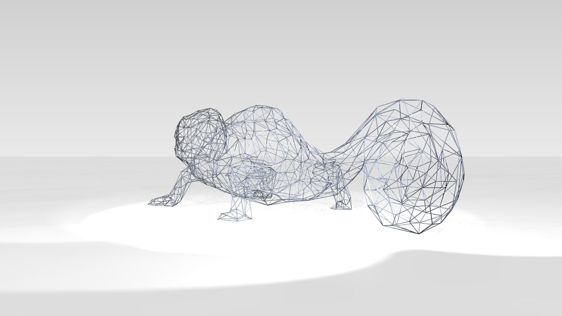 Chameleon Wireframe 3D model_4