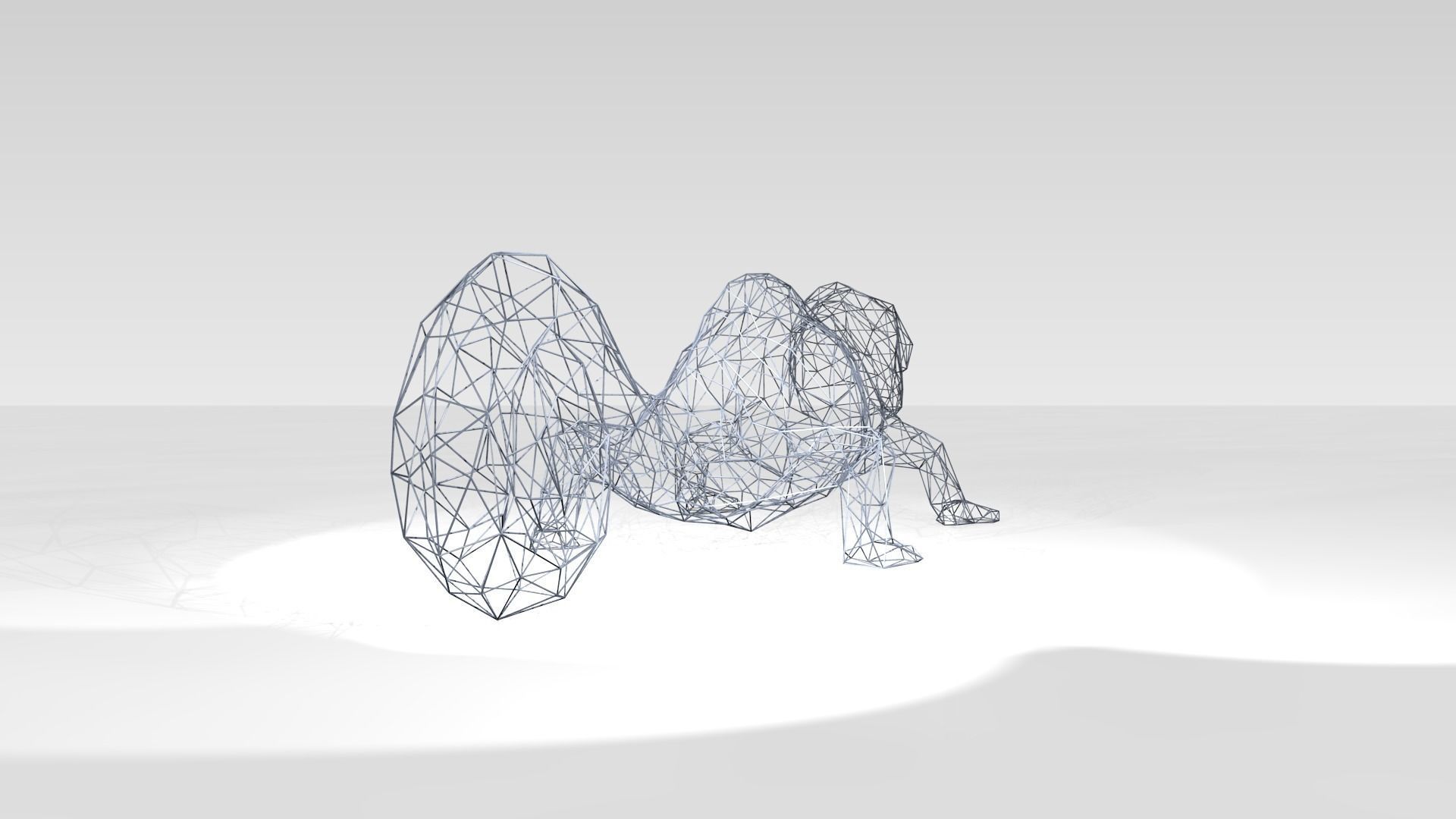 Chameleon Wireframe 3D model_3