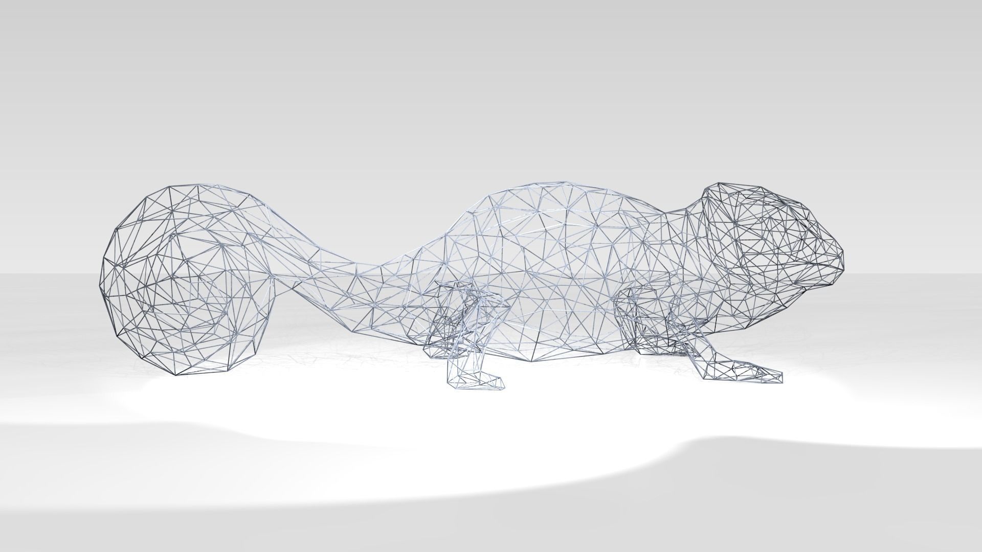 Chameleon Wireframe 3D model_2