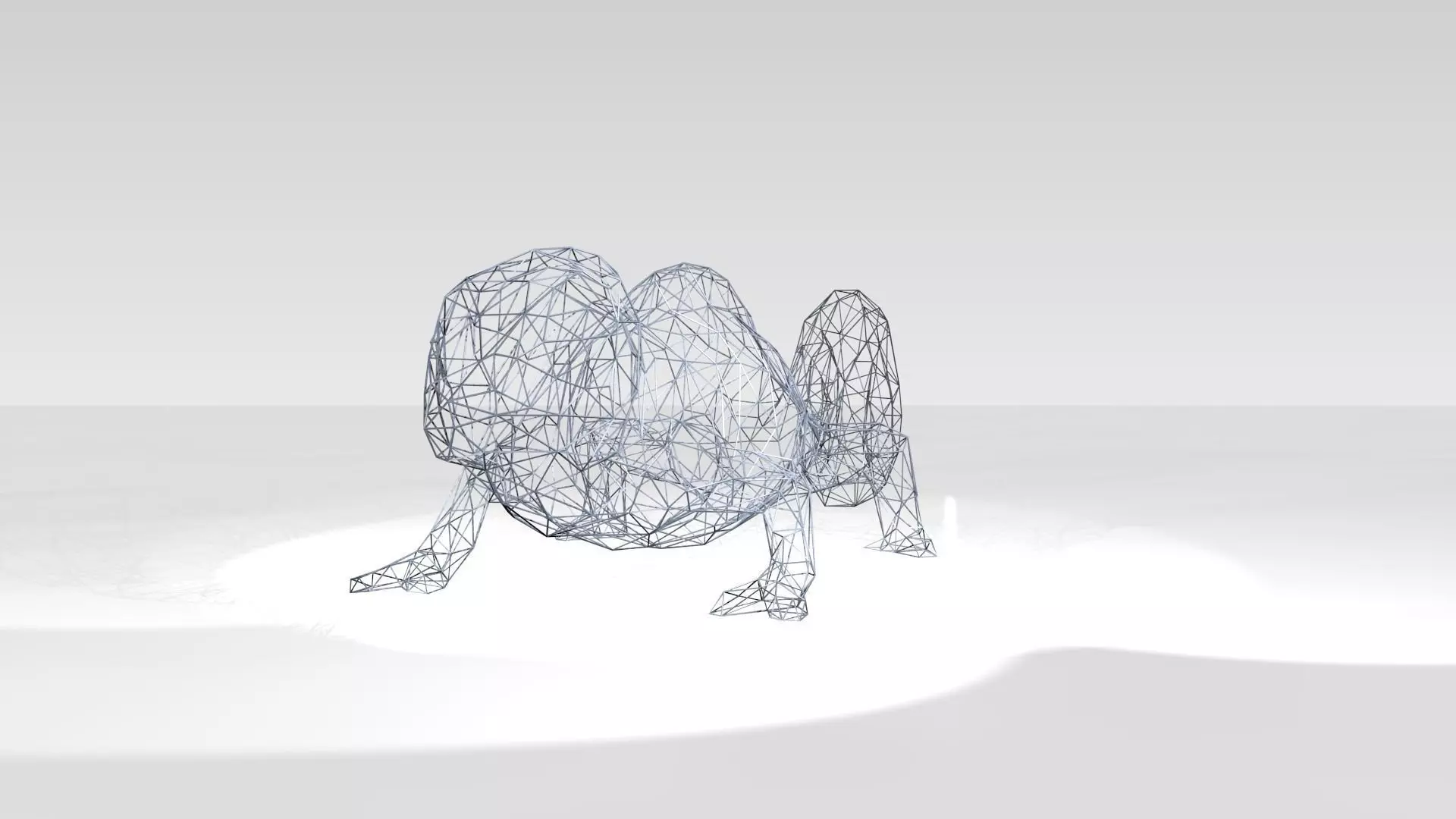 Chameleon Wireframe 3D model_0