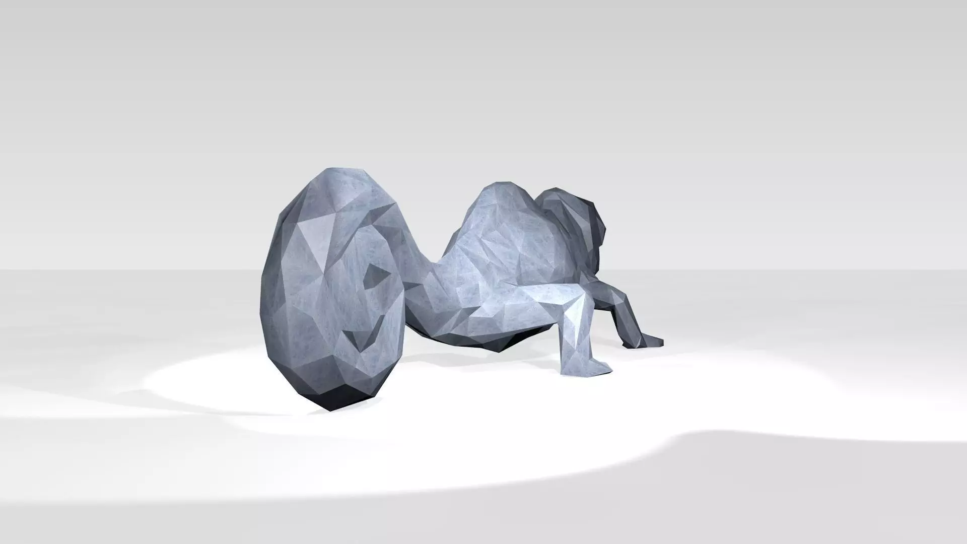 Chameleon Low Poligonal 3D model_3